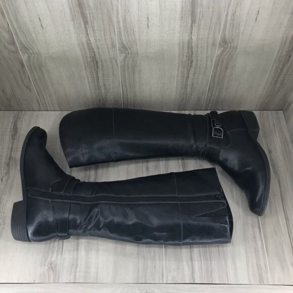 Natural Soul Boots Women's 6 Variant Black Riding Tall Knee High Sidee Zip - Picture 8 of 10